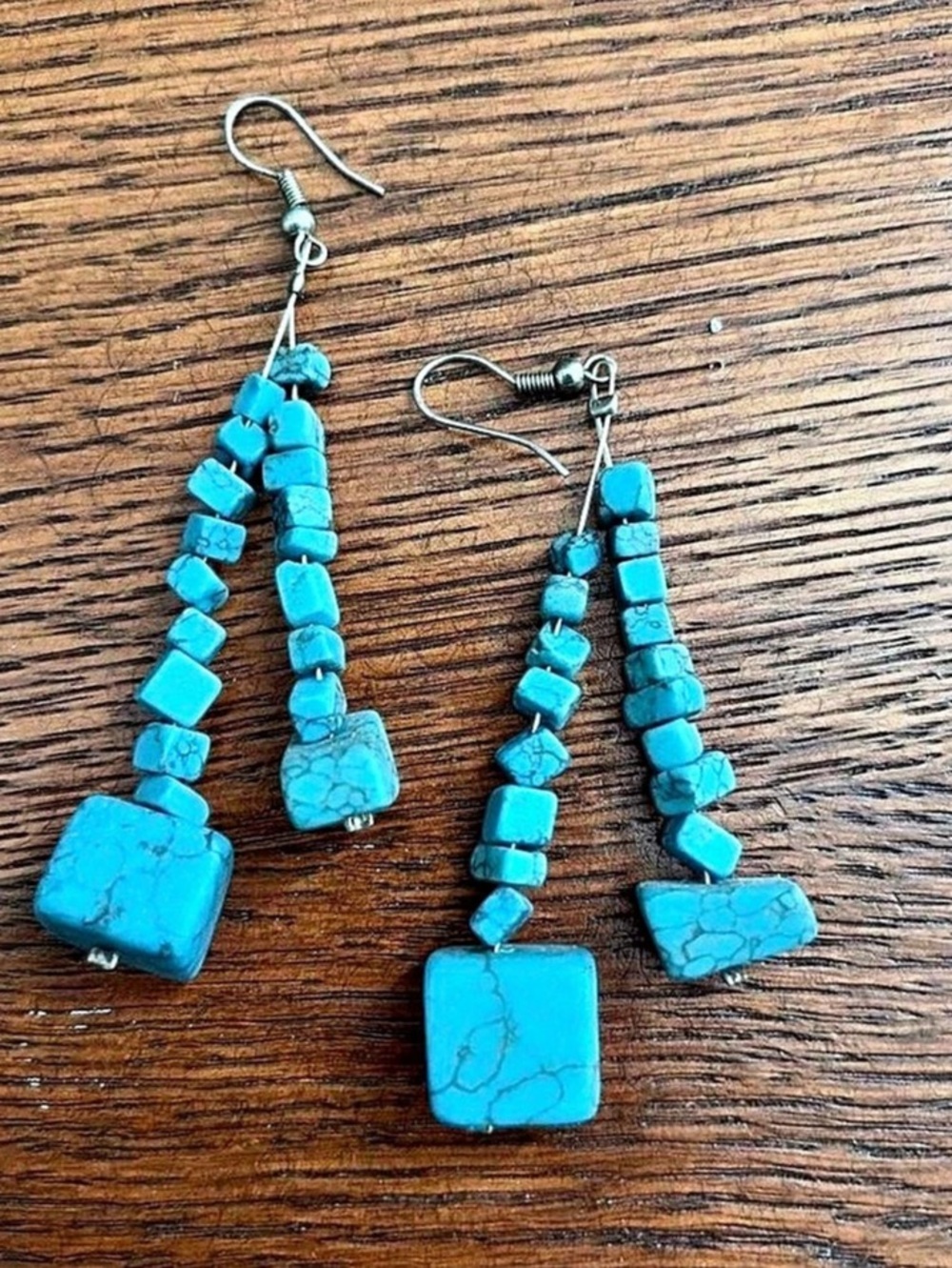 Blue Stone Drop Earrings